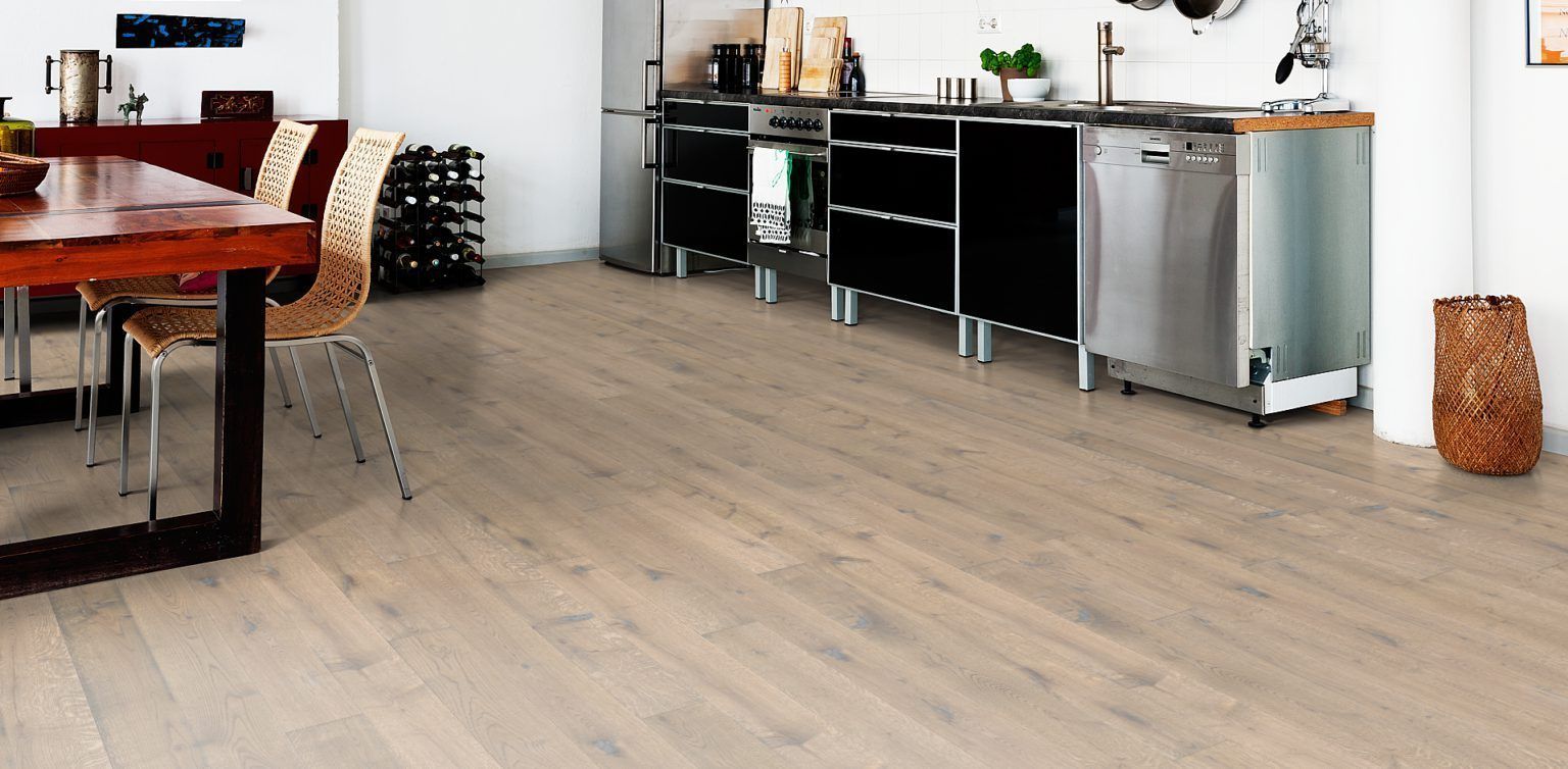 Haro Parquet 4000 Sauvage Chêne Gris Tabac Planche Large à Lancienne 4v Naturalin Plus