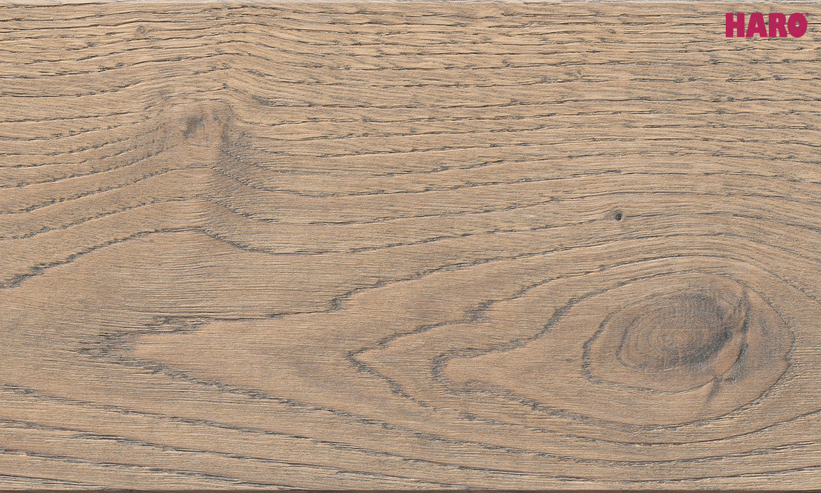 Haro Parquet 4000 Sauvage Chêne Gris Tabac Planche Large à Lancienne 4v Naturalin Plus